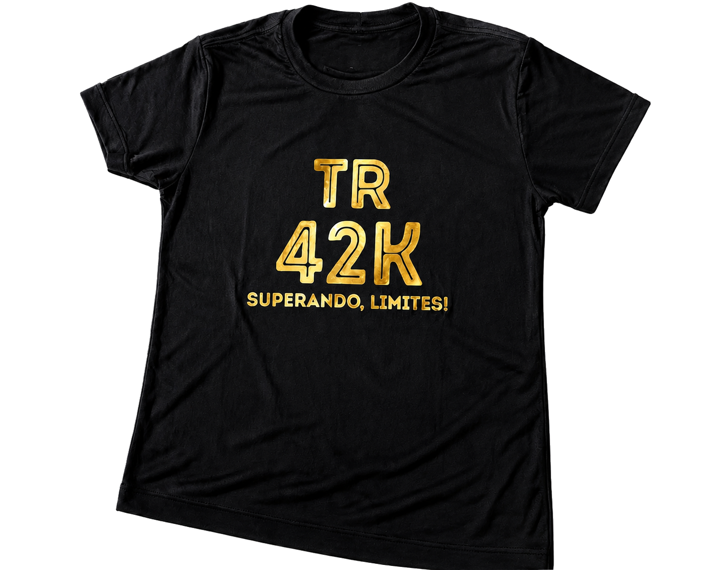 Camiseta preta do Método TR 42K com identificação dourada